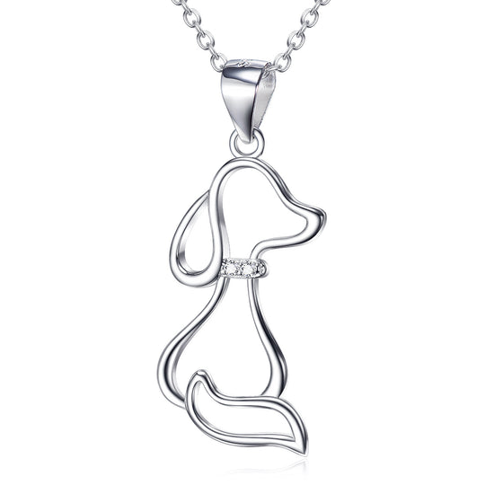 925 Sterling Silver Jewelry Dog Necklace