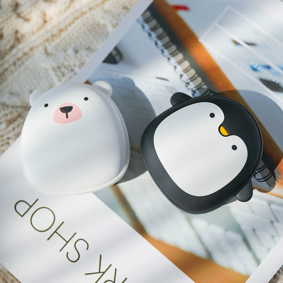 Cute Cartoon Electric Hand Warmers – USB Rechargeable Penguin & Bear Power Bank