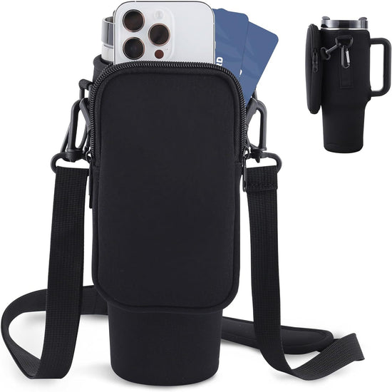 Water Bottle Carrier Bag – Fits 40oz Tumbler with Strap for Outdoor Use