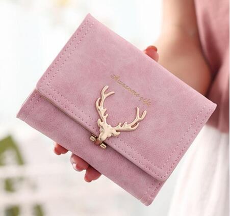Korean Fashion Frosted Deer Bag – Multi-Card Holder & Coin Purse
