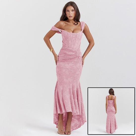 Mozision Off-shoulder Backless Sexy Evening Dress