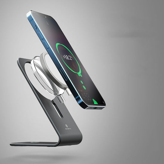 Magnetic Wireless Charging Stand – Aluminum Alloy Desktop Holder