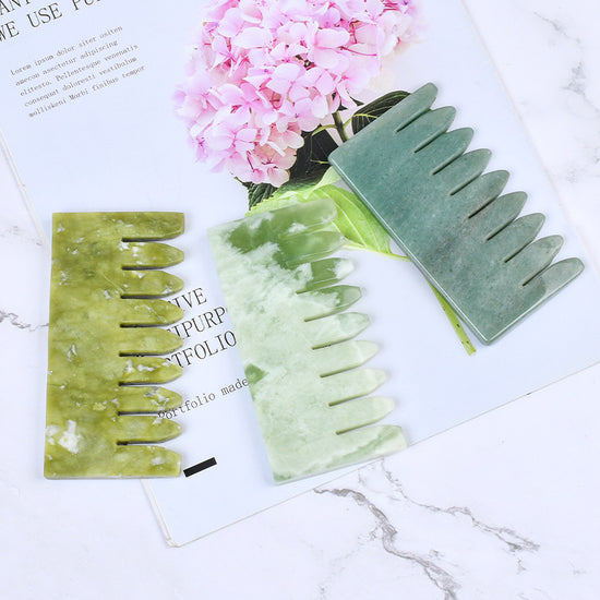 Jade Comb Crystal Head Massage Comb Meridian Comb