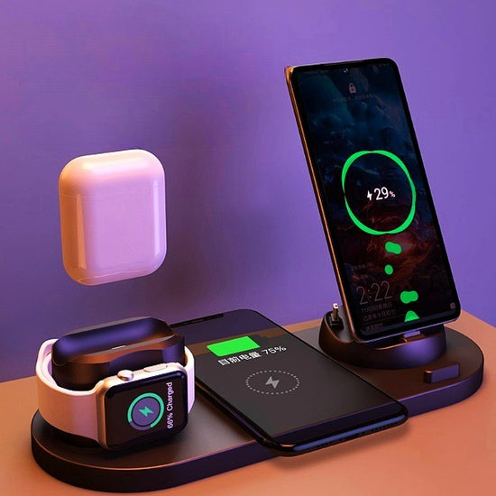 Wireless Charger For IPhone & Watch 6 In 1 Charging Dock Station